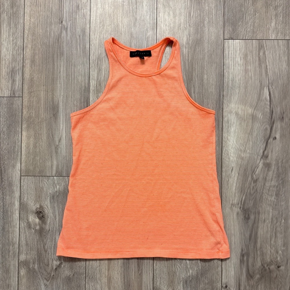 Sanctuary Orange Stripe Racerback Tank Top‎ S